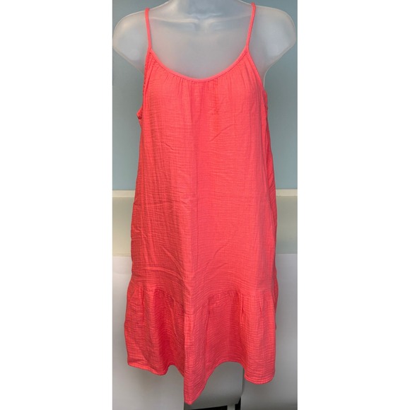 Universal Thread Dresses & Skirts - XS Gauze Tiered Mini Dress Universal Thread Bright Coral Adjustable Straps